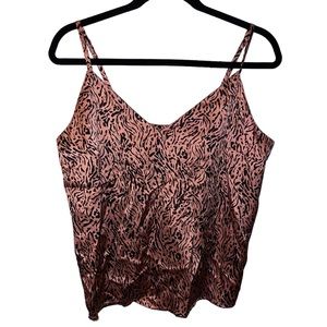 ASOS Pink Black Zebra Satin Cami Tank Top *NWT* Women’s Size 8